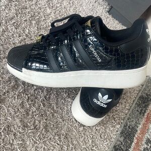 Adidas Black Superstar Sneakers